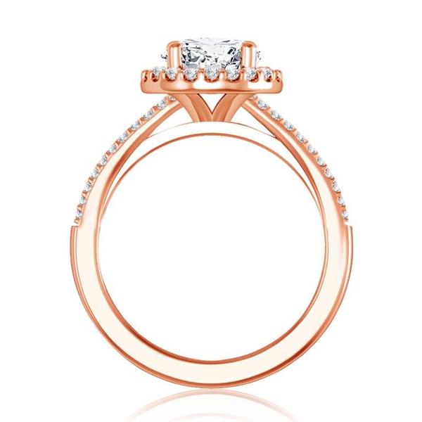 Diamond Engagement Ring 0.33 ct Center-rad Side-rd 14k Rose Gold