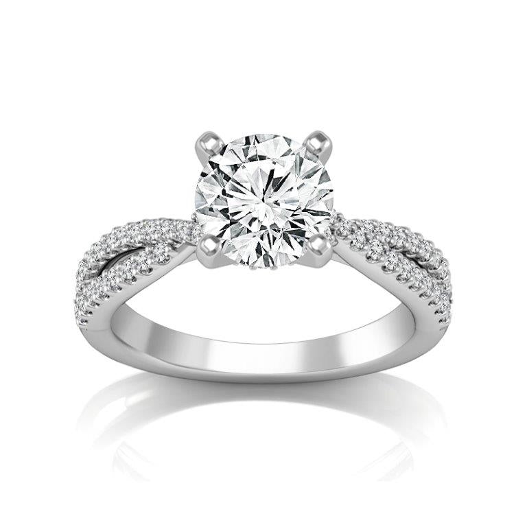 Diamond Engagement Ring 0.33 ct tw Center Round 14k White Gold