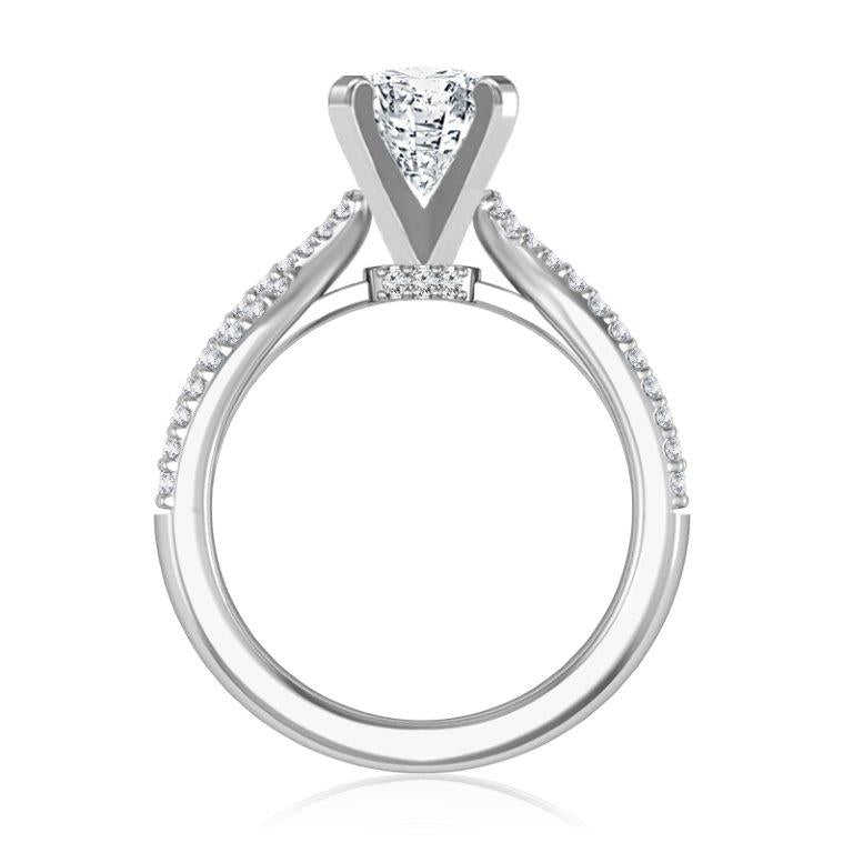 Diamond Engagement Ring 0.33 ct tw Center Round 14k White Gold