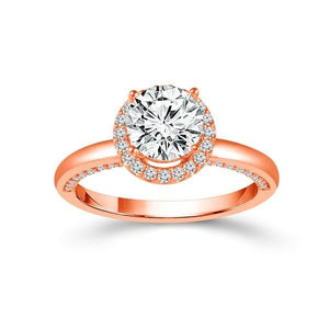 Diamond Engagement Ring 0.40 ct Center-oval Side-rd 14k Rose Gold