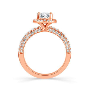 Diamond Engagement Ring 0.63 ct Center-rd Side-rd 14k Rose Gold