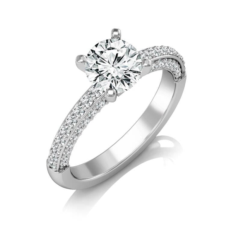 Diamond Engagement Ring 0.63 ct tw Center Round 14k White Gold