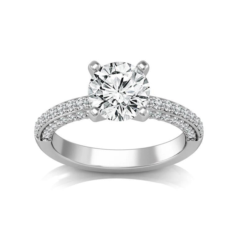 Diamond Engagement Ring 0.63 ct tw Center Round 14k White Gold