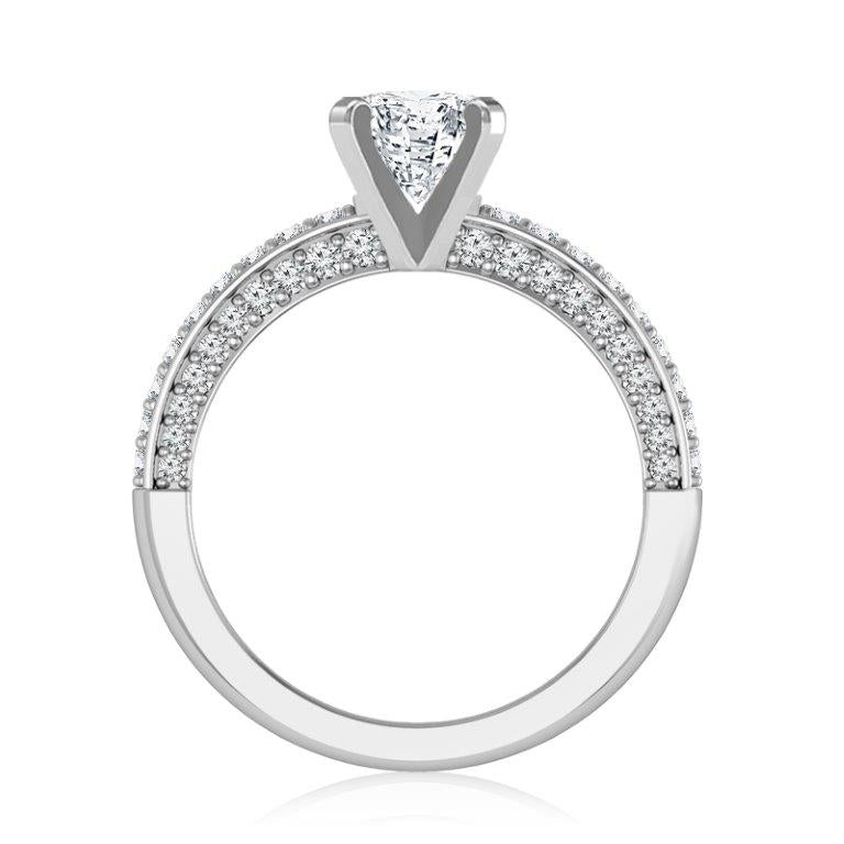 Diamond Engagement Ring 0.63 ct tw Center Round 14k White Gold
