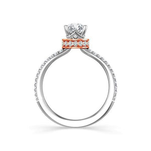 Diamond Engagement Ring 0.63 ct Center-pear Side-rd 14k White Gold