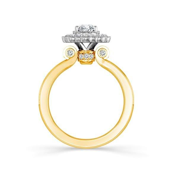 Diamond Engagement Ring 0.63 ct Center-oval Side-rd 14k White Gold