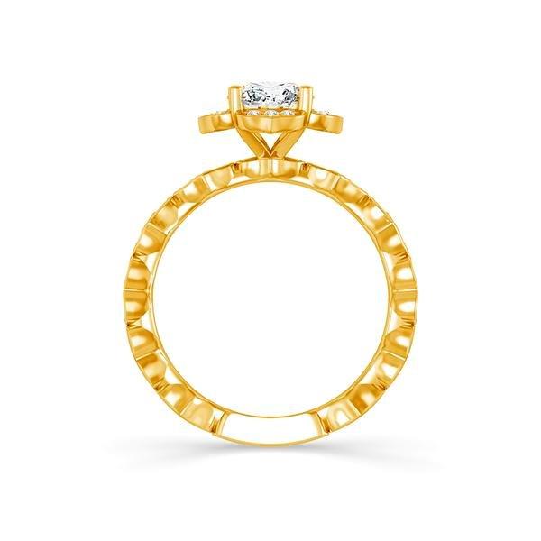 Diamond Engagement Ring 0.17 ct Center-rd Side-rd 14k Yellow Gold