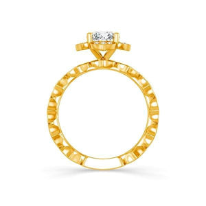 Diamond Engagement Ring 0.17 ct Center-rd Side-rd 14k Yellow Gold