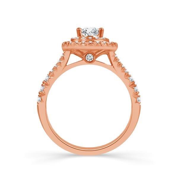 Diamond Engagement Ring 0.63 ct Center-pear Side-rd 18k Rose Gold