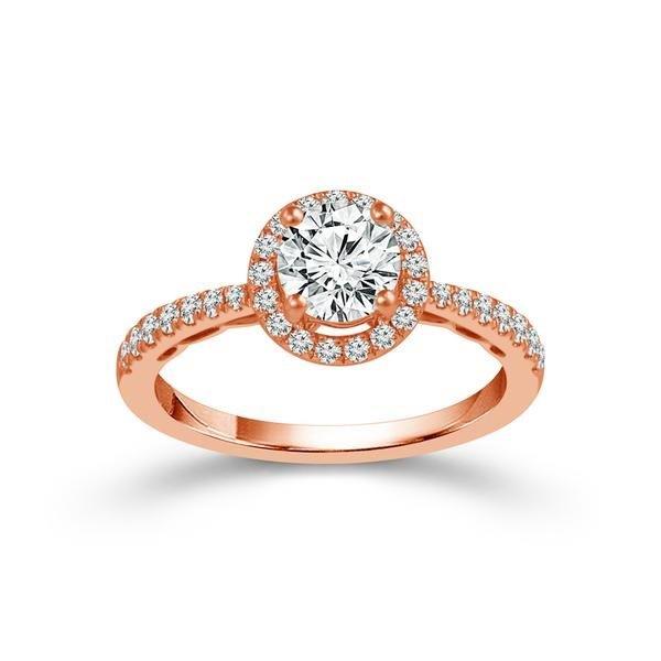 Diamond Engagement Ring 0.33 ct Round 18k Rose Gold