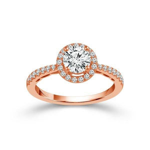 Diamond Engagement Ring 0.33 ct Round 18k Rose Gold