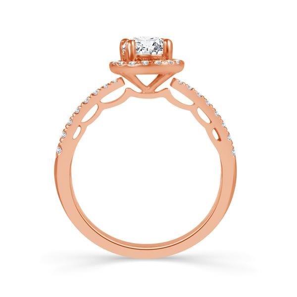 Diamond Engagement Ring 0.33 ct Round 18k Rose Gold