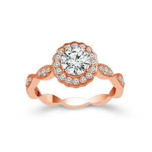 Diamond Engagement Ring 0.33 ct Round 18k Rose Gold