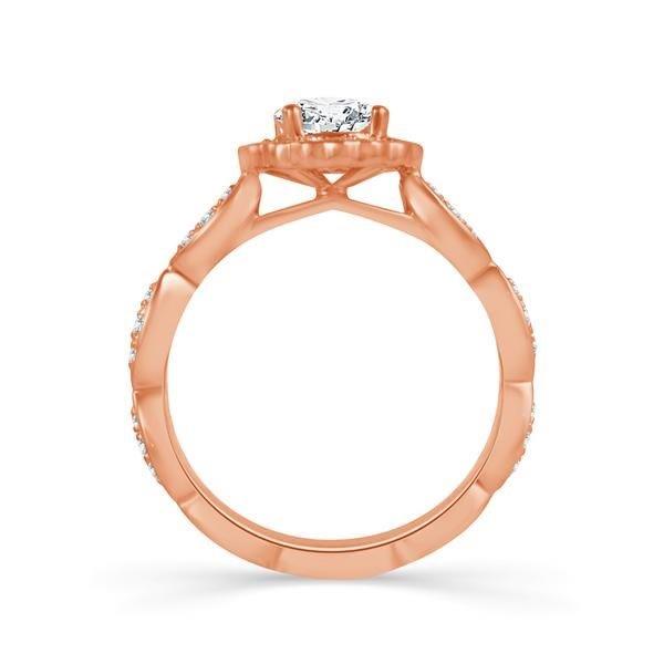 Diamond Engagement Ring 0.33 ct Round 18k Rose Gold