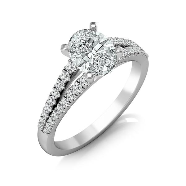 Diamond Engagement Ring 0.25 ct Round 18k White Gold