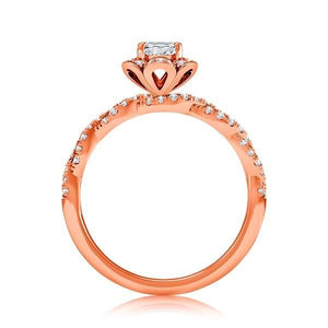 Diamond Engagement Ring 0.33 ct Round 18k Rose Gold