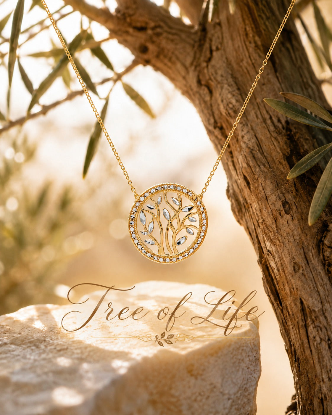 14K Yellow Gold Tree of Life Necklace