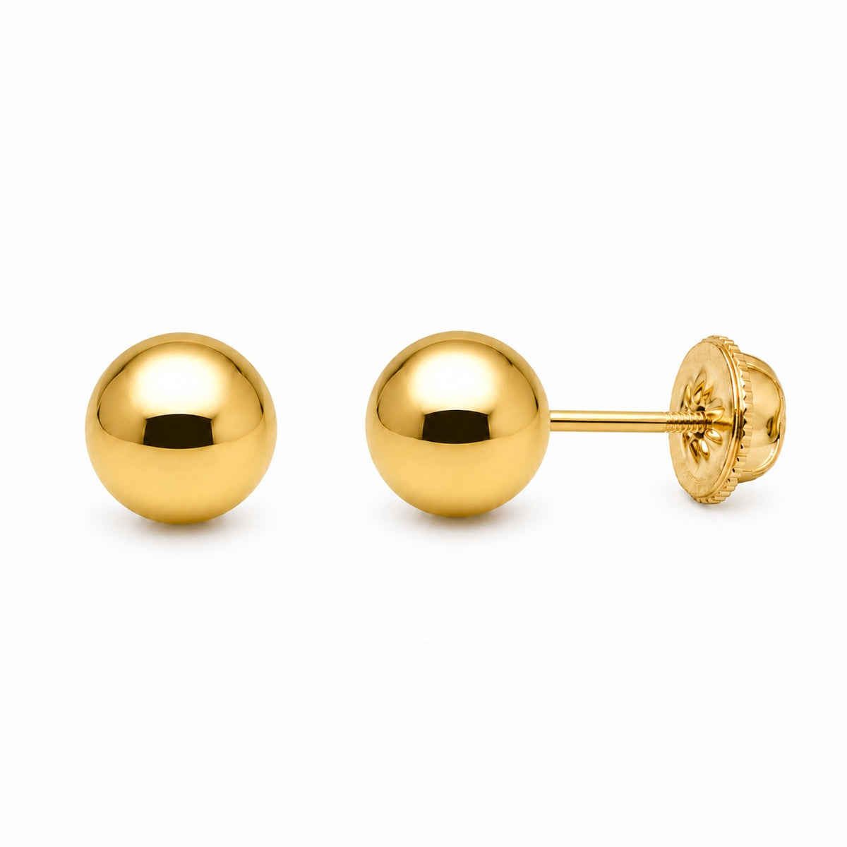 Rose gold stud earrings with clear gemstones on a white background