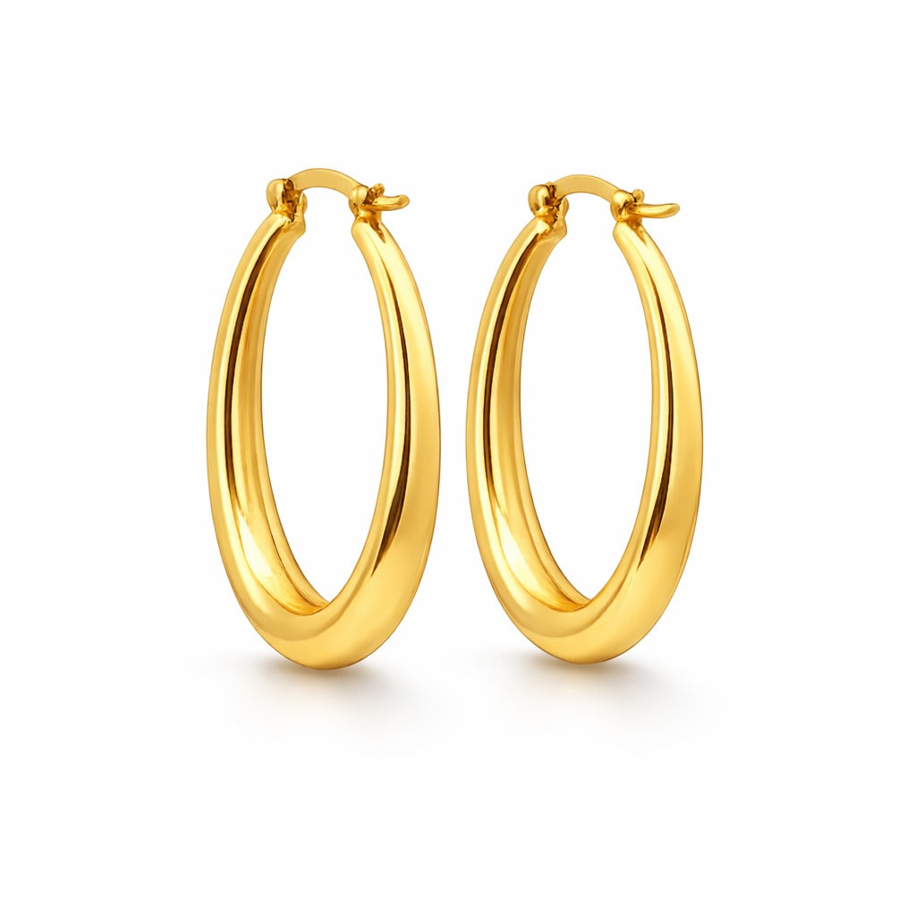 14K Yellow Gold Hoop Earrings