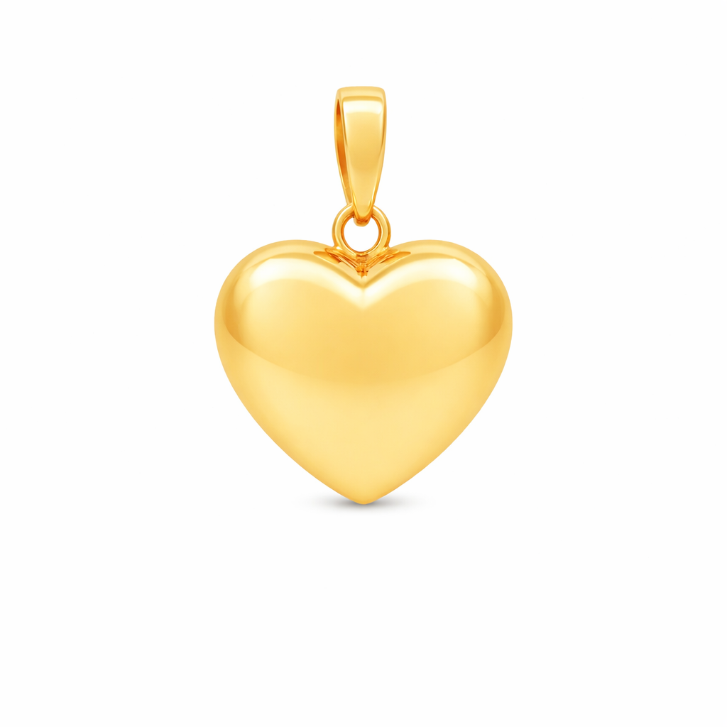 14K Yellow Gold Heart Pendant Classic Elegance
