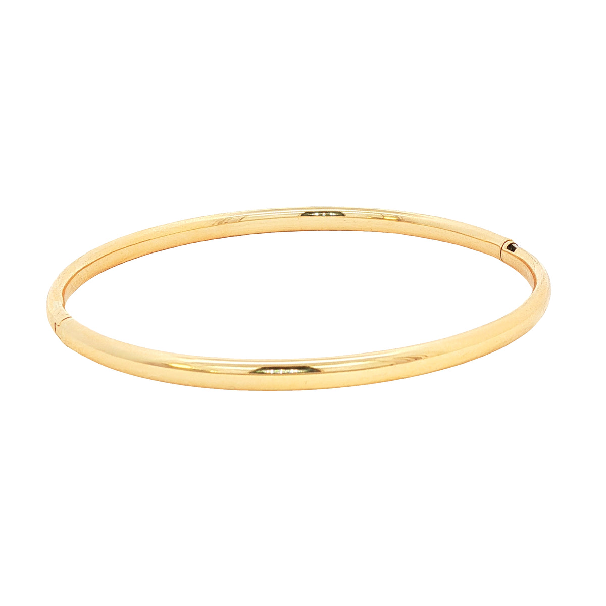 14K Solid Yellow Gold Slim Hinged Bangle