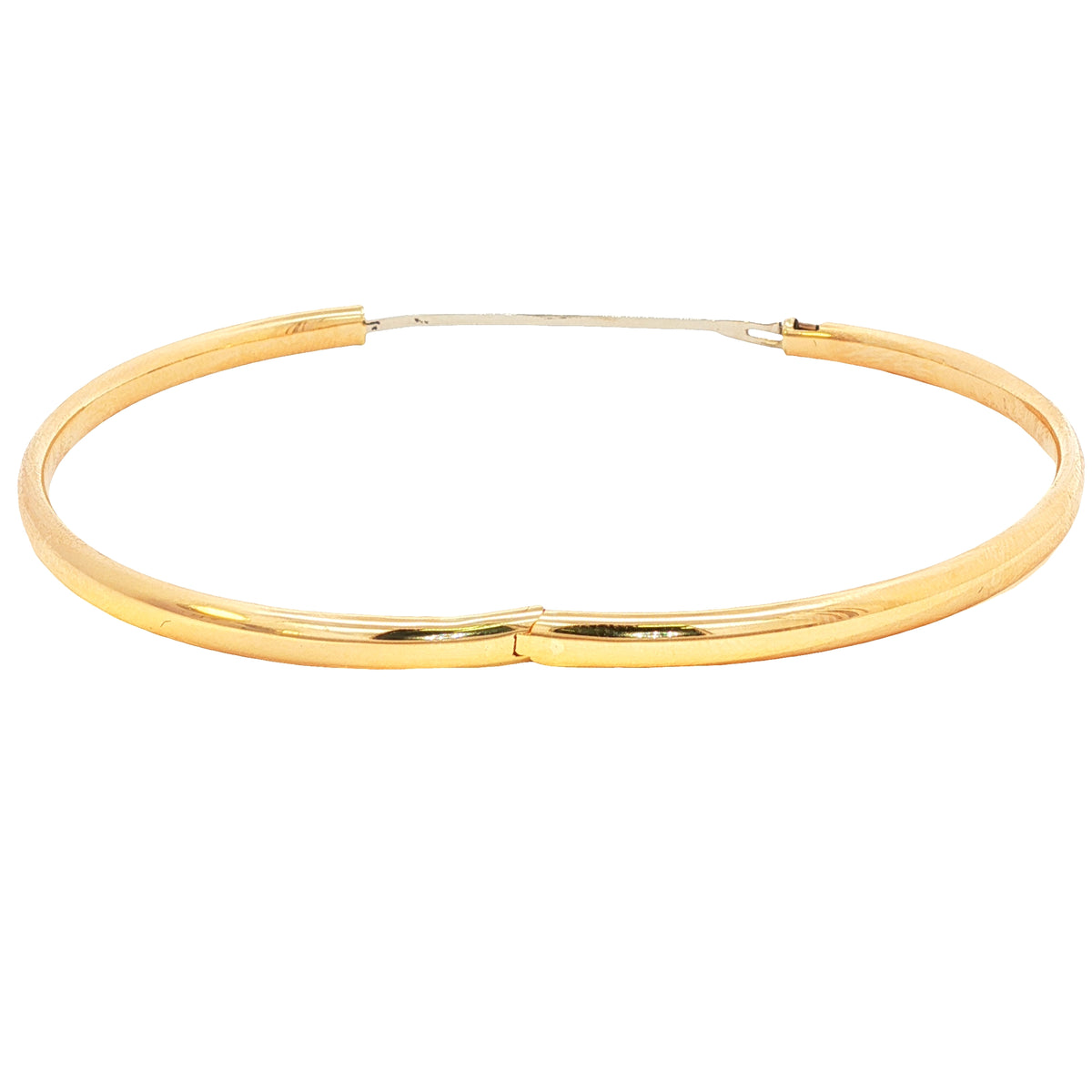 14K Solid Yellow Gold Slim Hinged Bangle