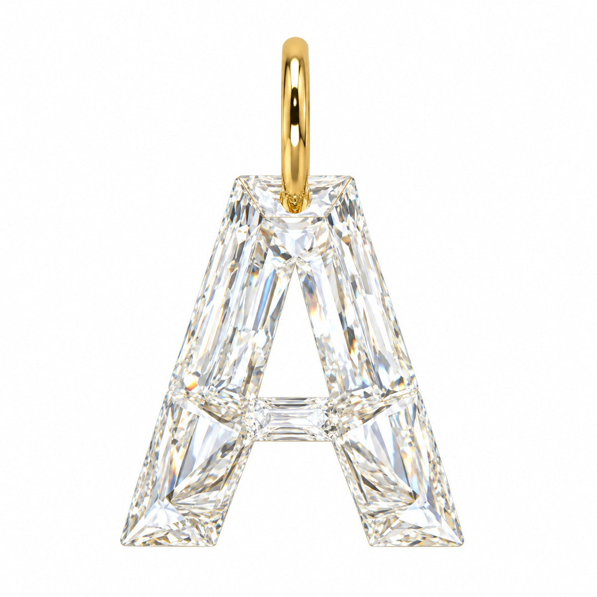 14K Gold Diamond Initial Pendant