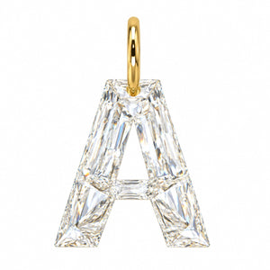 14K Gold Diamond Initial Pendant