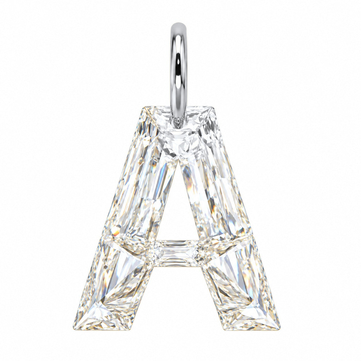 14K Gold Diamond Initial Pendant