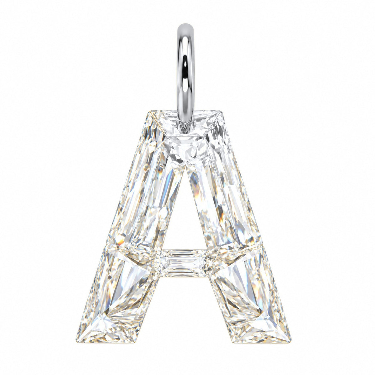14K Gold Diamond Initial Pendant