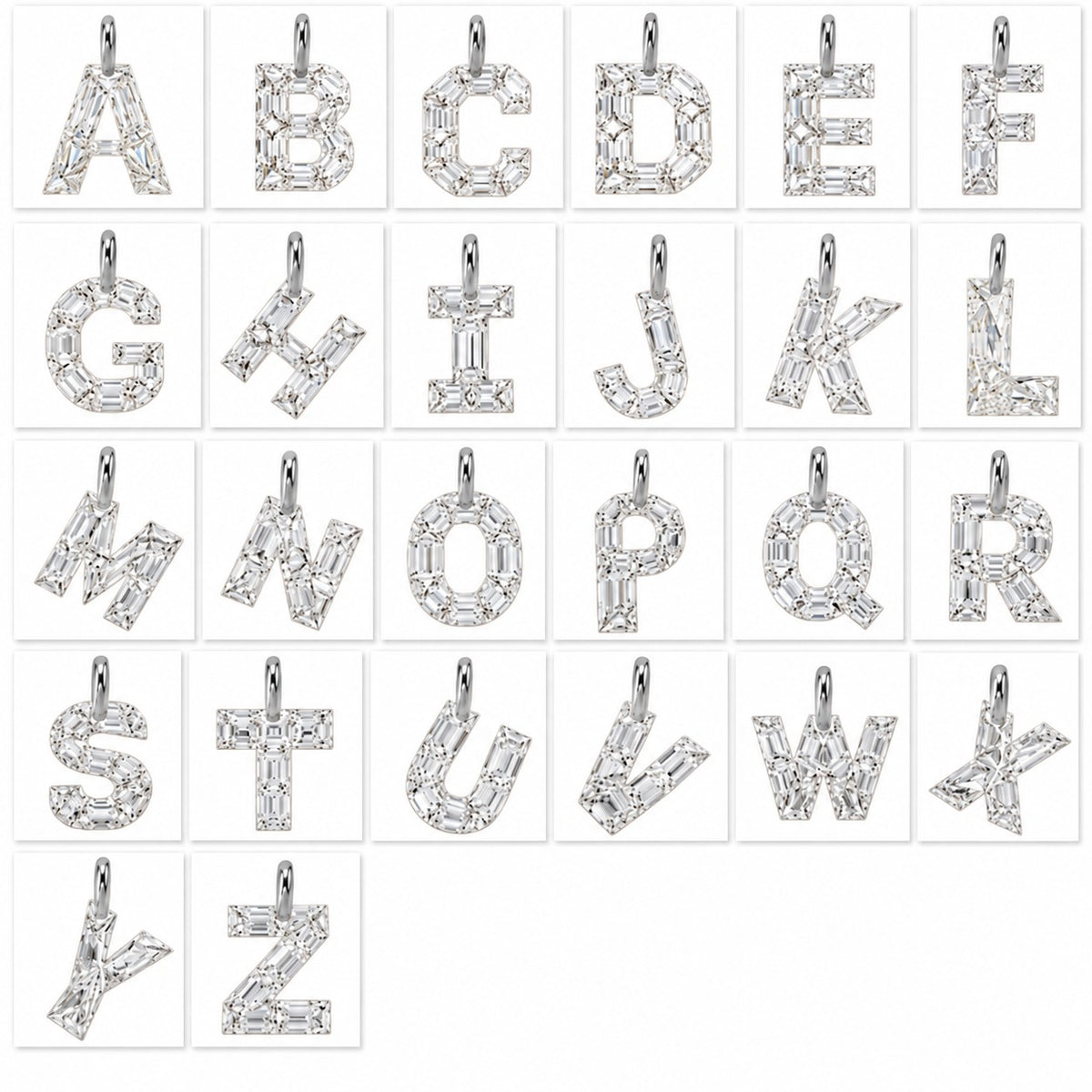 14K Gold Diamond Initial Pendant