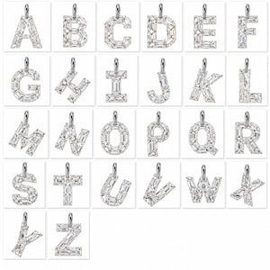 14K Gold Diamond Initial Pendant