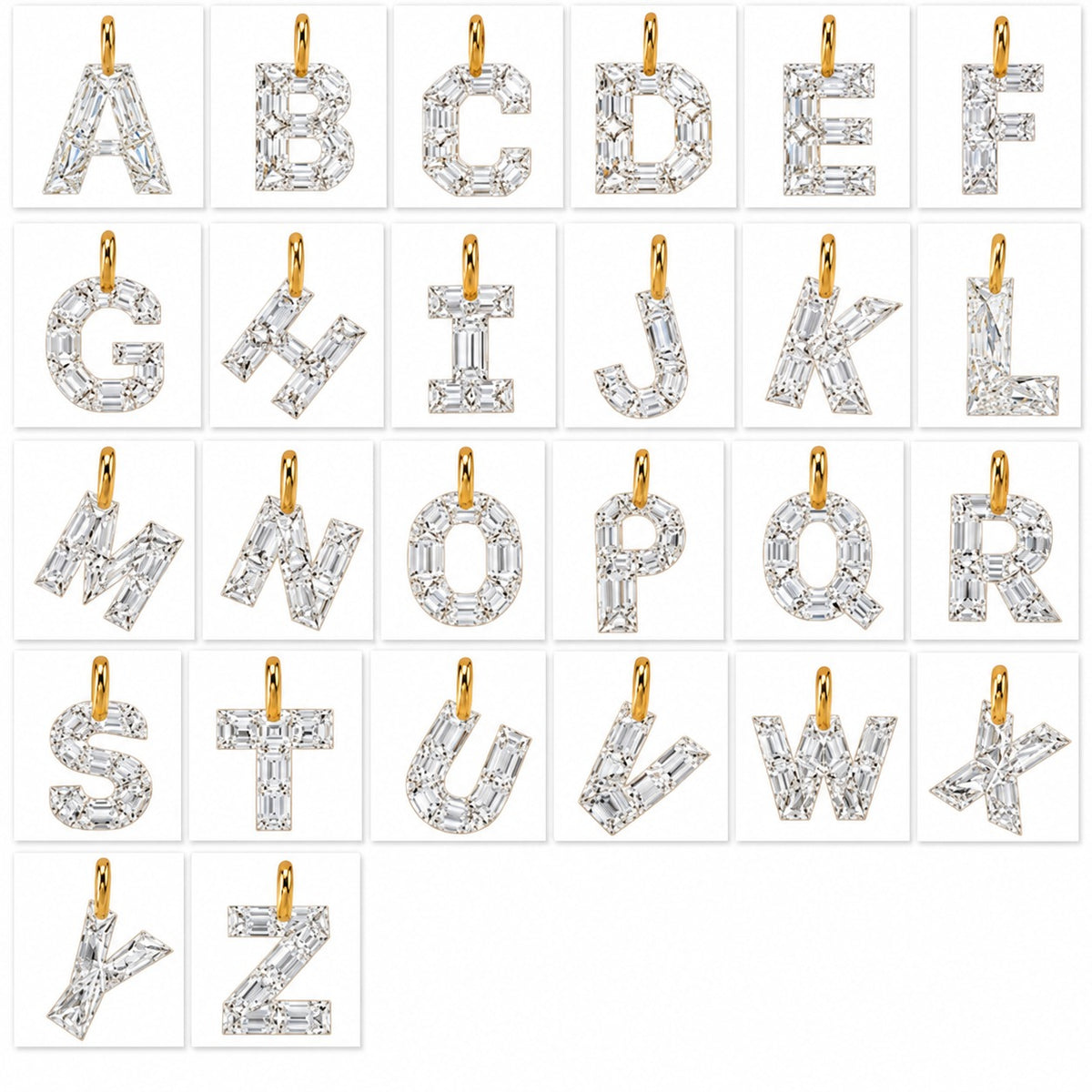 14K Gold Diamond Initial Pendant