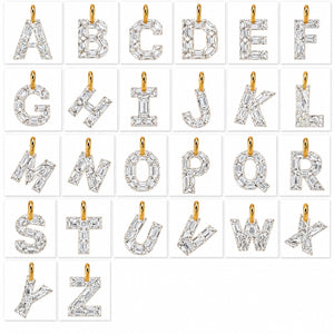 14K Gold Diamond Initial Pendant