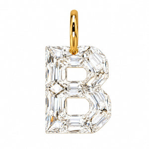14K Gold Diamond Initial Pendant