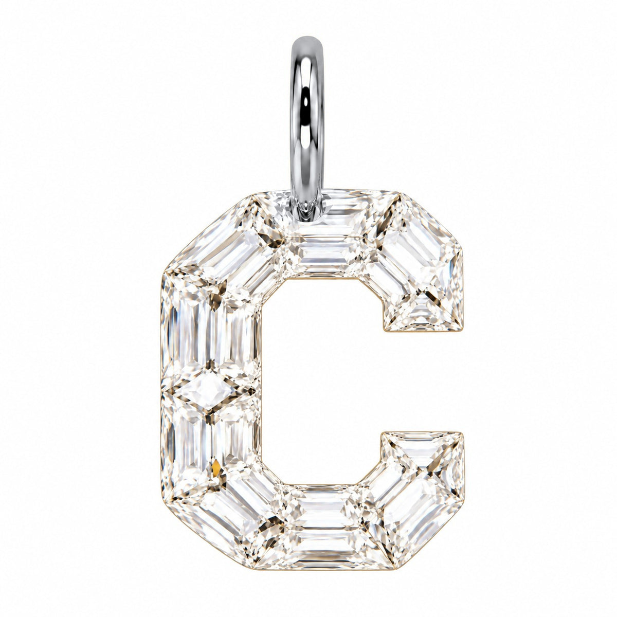 14K Gold Diamond Initial Pendant