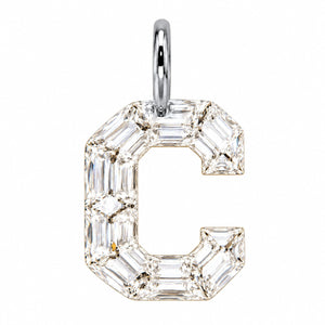 14K Gold Diamond Initial Pendant