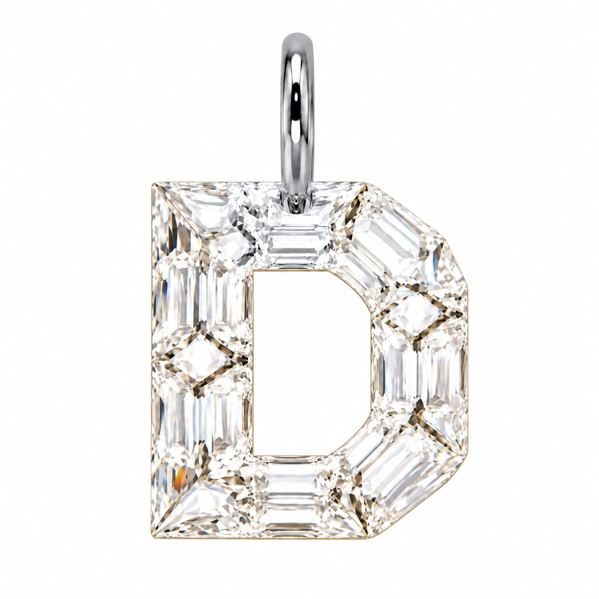 14K Gold Diamond Initial Pendant