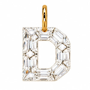 14K Gold Diamond Initial Pendant