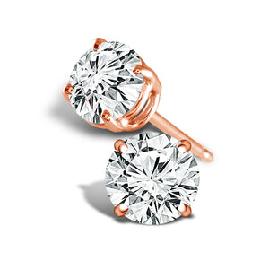 Diamond Solitaire Earrings 0.33 ct tw Round 14k White Gold