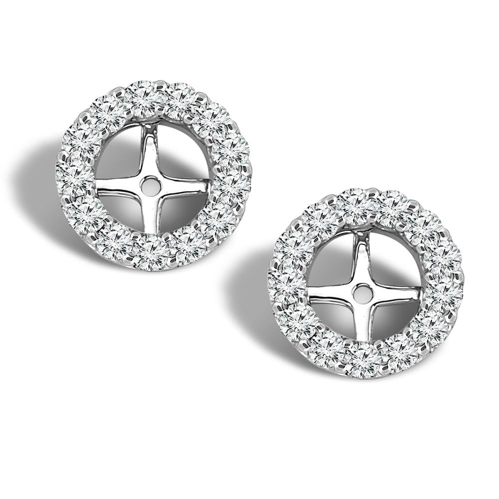 Diamond Enhancer Earrings 2 ct tw Round 14k White Gold