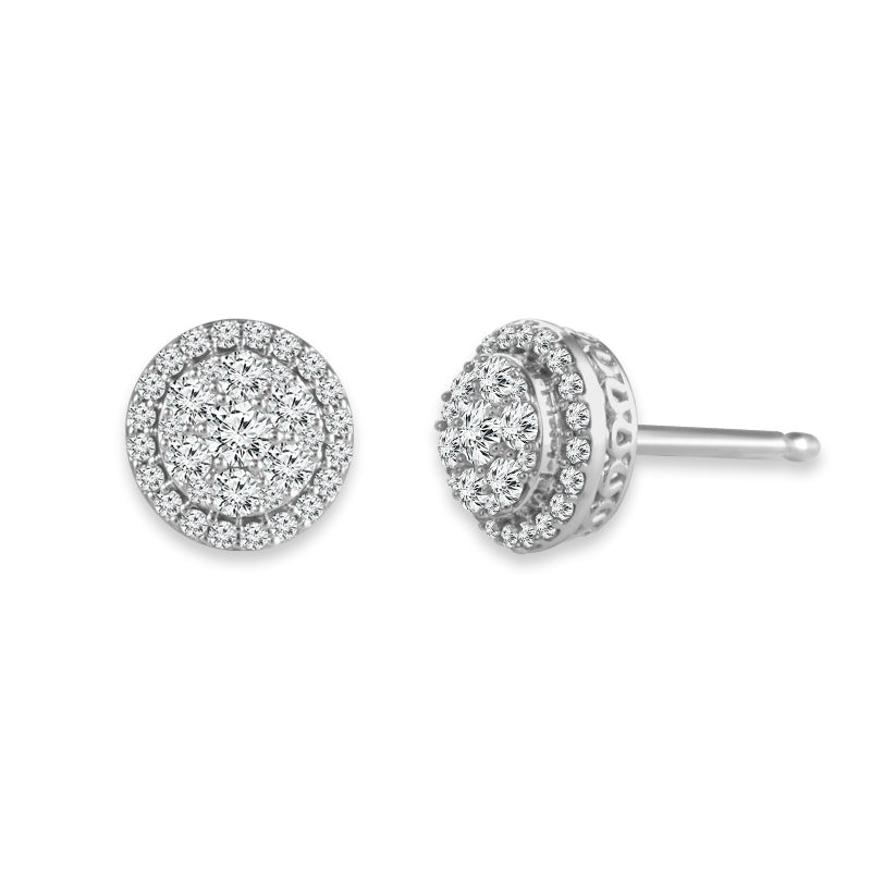 Diamond Fashion Earrings 0.50 ct tw Round 10k White Gold