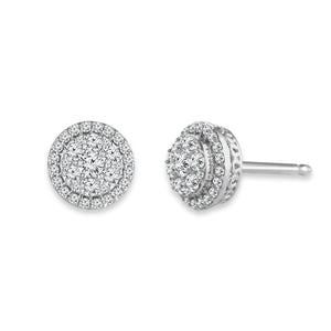 Diamond Fashion Earrings 1 ct tw Round 14k White Gold