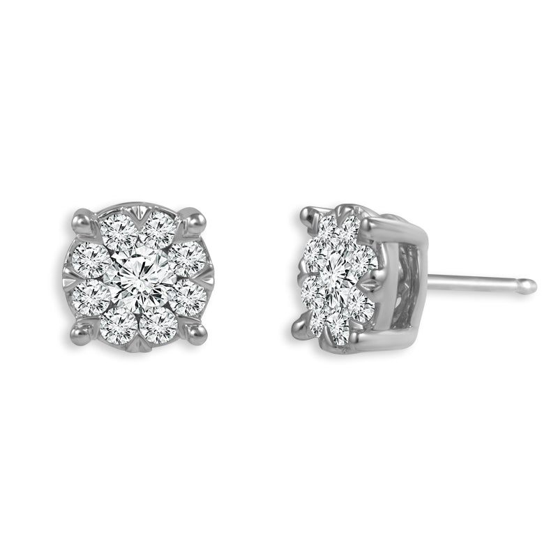 Diamond Fashion Earrings 0.25 ct tw Round 14k White Gold