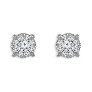 Diamond Fashion Earrings 1 ct tw Round 14k White Gold