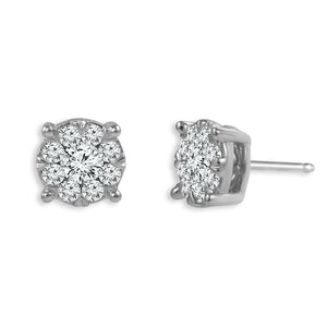 Diamond Fashion Earrings 1.50 ct tw Round 14k White Gold