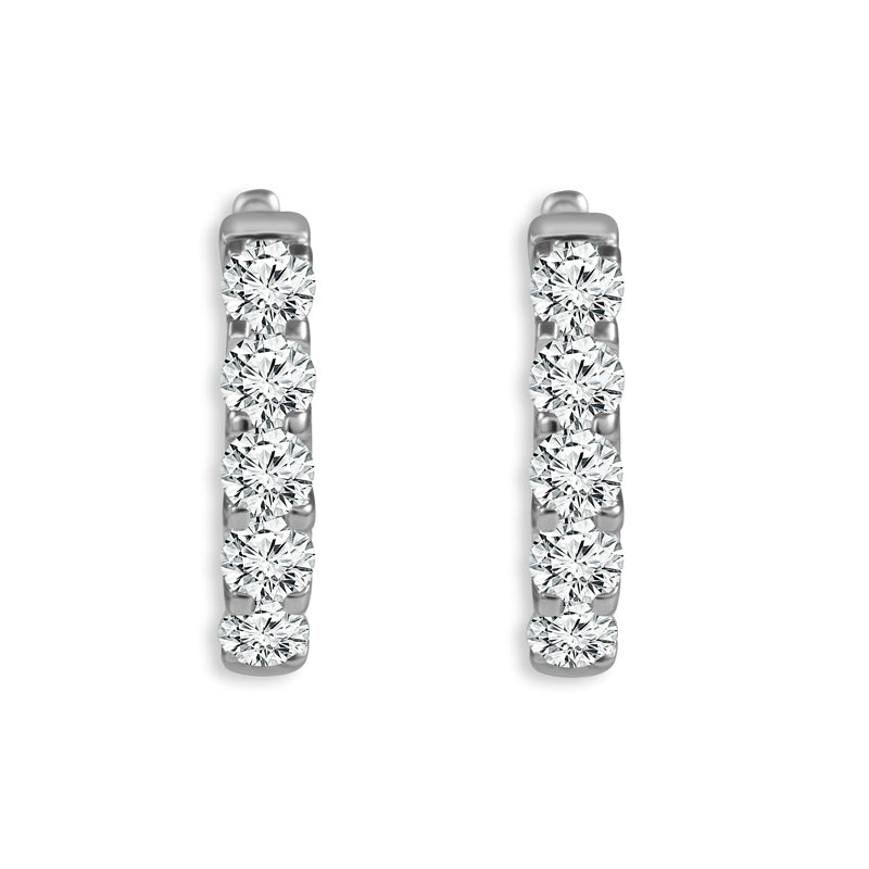 Diamond Hoops Earrings 2 ct tw 14k White Gold