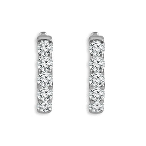Diamond Hoops Earrings 2 ct tw 14k White Gold