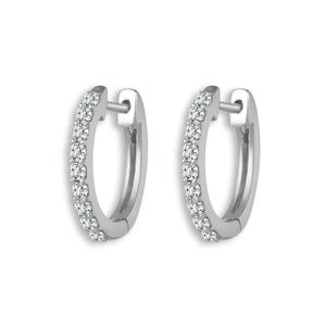 Diamond Hoops Earrings 0.17 ct tw 14k White Gold
