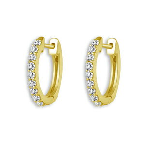 Diamond Hoops Earrings 0.33 ct tw 14k White Gold